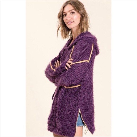 Ces Femme Purple Fuzzy pullover Hoodie - Picture 4 of 11